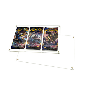 Custom Acrylic booster Card pack Display Case Box Acrylic 3 Booster Pack Box for Pokemon Trading Card Box