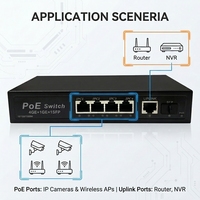 Commutateur PoE Gigabit non géré 6 ports avec 4 ports Uplink et 2 ports SFP, vente en gros d'usine A30114MN