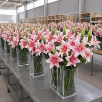 Tige de fleur de lys à 3 têtes, 2 fleurs et 1 bourgeon pour centre de table, décoration de mariage ou de maison