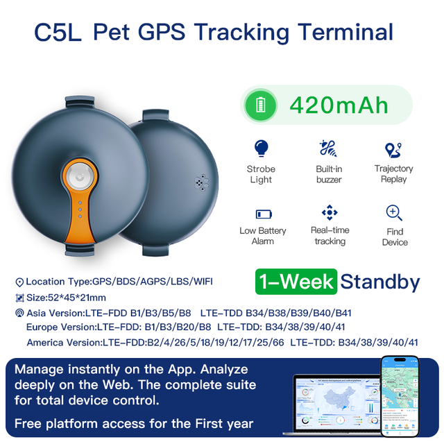 Professional 4G LTE GPRS GPS Dog & Kids Tracker Waterproof Wireless Real-Time Locator Safe Smart Pet Tracker GSM WIFI PC