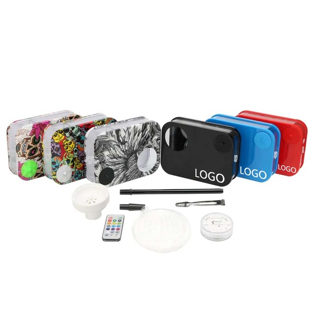 Hot Sale Cheap Wholesale Portable Hookah square Nargile Custom Hookah Set Chicha Complet Shisha LED Light