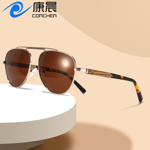Gafas de sol Aviator para hombre, montura metálica, lentes polarizadas TAC, protección UV400 para conducir, protección solar de moda, origen Wenzhou - Product Image 2