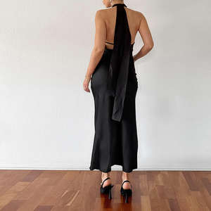 فستان سهرة فرنسي أنيق جديد لعام 2026 بتصميم مخصص، فستان طويل فاخر للنساء بلون الشمبانيا، فستان مثير بدون أكمام وظهر مكشوف - Product Image 5