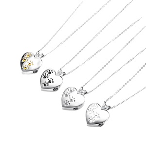 Pet <b>Ash</b> Memorial Stainless Steel Pet Paw Pet Cremation Jewelry Memorial <b>Ashes</b> Keepsake Urn <b>Necklace</b> - Product Image 1