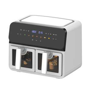 <span class=keywords><strong>Friteuse</strong></span> à air <span class=keywords><strong>double</strong></span> avec deux paniers 6,1-8L, deux zones, deux plateaux alimentaires, <span class=keywords><strong>friteuse</strong></span> électrique sans huile - Product Image 6
