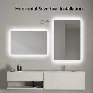 Espejo Led Smart Bathroom Mirror Touch Screen Anti-Fog Led Mirror Bath Mirrors