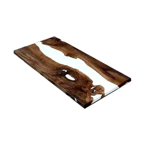 Live Edge Wood Dining Tables Epoxy Resin River Tables Custom Made Solid Wood Epoxy resin dining table set