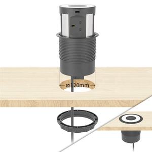 Prise escamotable avec chargeur USB Type C et chargeur sans fil - Product Image 5