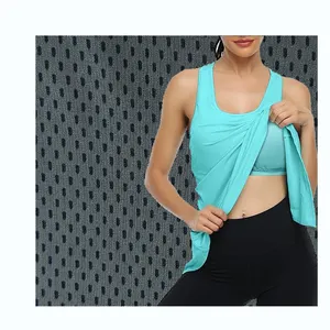 Breathable Quick-Dry polyester sports mesh knitted fabric raindrops textured stretch fabric for sportswear