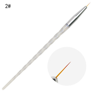 3Pcs Iridescent Spiral Handle Nail Art Liner Brush <b>Set</b> <b>Crimped</b> Ferrule Flower Drawing Gel Painting Pens - Product Image 5