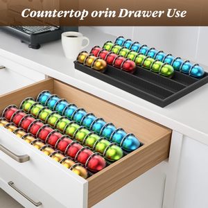 Insert de tiroir de support de stockage de dosettes de café pour Capsules <span class=keywords><strong>Nespresso</strong></span> Vertuo <span class=keywords><strong>Vertuoline</strong></span> compatibles avec le comptoir pour le bureau à domicile - Product Image 3