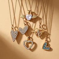 Collection de breloques en zircon YF9026, flèche, étoile, plaqué or 18K PVD, acier inoxydable, sans ternissement, hypoallergénique