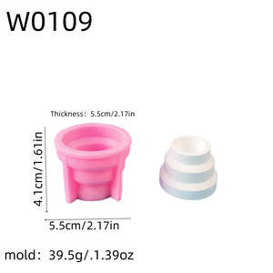 Moules de coulée en résine faits à la main Ins Style Silicone Bougeoir Moules W0109 pour bricolage Ornements décoratifs et outils de gâteau - Product Image 2