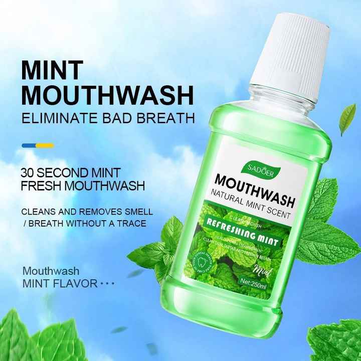 Oem 250ML OEM/ODM BIOAQUA SADOER Mint Peach Lemon Oral Clean Liquid Mouth Wash Mouthwash Manufacturer Support