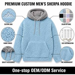 Sweat-shirt à capuche pour homme, logo brodé personnalisé, doublure en polaire, pull basique à capuche, <span class=keywords><strong>tissu</strong></span> en flanelle chaud et moelleux - Product Image 3