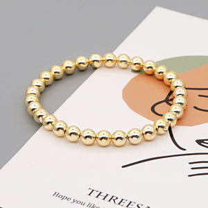 Bracelets en perles de forme boule bohème plaqués or Artivelle, faits à la main, Pulsera <span class=keywords><strong>dorée</strong></span> élastique, <span class=keywords><strong>bijoux</strong></span> simples pour les voyages, pour un anniversaire - Product Image 3