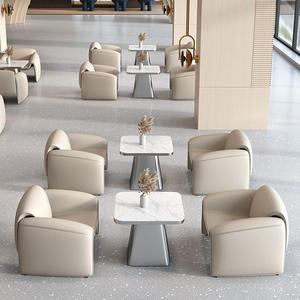 Conjunto de Sillas de Espera, Sofá Moderno Cuadrado con Mesa para Recepción de Oficina, Salón de Belleza, Muebles de Asientos Cómodos - Product Image 2