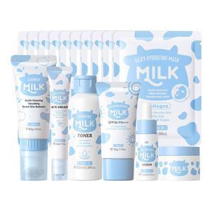 Kit de sérum nettoyant crème de soin du visage hydratant anti-âge ensemble de soins de la peau au lait pur blanchissant biologique naturel - Product Image 4