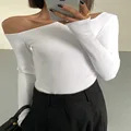 เสื้อยืดแขนยาวแฟชั่นผู้หญิง สปริงใหม่ ทรงเข้ารูป ครอปท็อป เซ็กซี่ โชว์ช่วงเอว เสื้อยืดแบบโปร่ง - Product Image 4