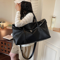 Sac de week-end pliable unisexe en PU vegan, grand sac de voyage à double fermeture éclair, bandoulière réglable, sac à main et sac bandoulière, logo personnalisé