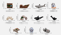 Figurines de résine pour aquarium, décorations légères et durables pour aquarium, figurines marines miniatures, animaux marins, baleines, tortues, requins