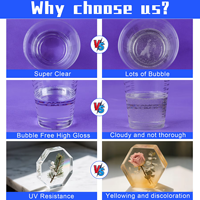 Résine époxy liquide transparente à double composant, 2:1, ultra-claire, sans bulles, pour le travail du bois et l'artisanat