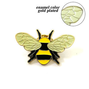 Pas de frais de moule en alliage de zinc moulé plaqué or émail doux manteau d'abeille poitrine costume chemise poche chapeau casquette vêtements vêtements épingle badges - Product Image 5