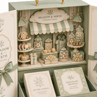 Boîte cadeau de présentation de luxe personnalisée avec affichage en papier 3D, double porte coulissante pour chocolats, bonbons, biscuits
