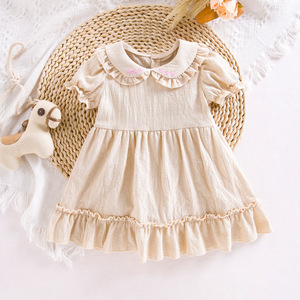 Custom High Quality Girl Dress Casual Western Short Sleeve Long Length Autumn for Children's Summer Autumn - Product Image 5