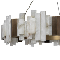 Lustres et lampes suspendues ronds de luxe pour salon en marbre naturel et albâtre