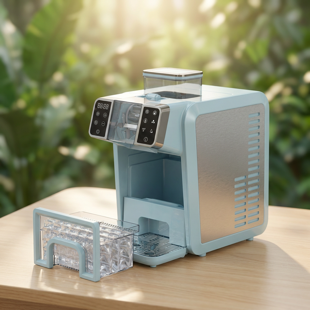 Portable 2-in-1 Ice Maker Frozen Drink Machine Compressor Countertop BPA-Free Energy Efficient Household Outdoor Camping Party