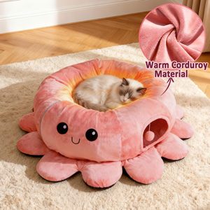 <span class=keywords><strong>Cama</strong></span> túnel para gatos 2 en 1 con forma de pulpo y 20 juguetes para gatos, túnel de juego plegable con cojín lavable para gatos de interior - Product Image 2