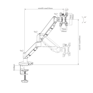 Support de bureau ergonomique réglable en hauteur et rotatif <span class=keywords><strong>pour</strong></span> écran <span class=keywords><strong>incurvé</strong></span> étendu, support simple <span class=keywords><strong>pour</strong></span> poste de travail <span class=keywords><strong>PC</strong></span> - Product Image 2