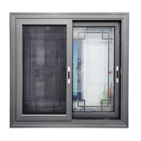 Ventanas Corredizas WANJIA Personalizadas con Mosquitera, Doble Acristalamiento, 2 Rieles, Ventanas Corredizas de Aluminio