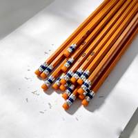 Ensemble de crayons personnalisés certifiés EN71 ISO, crayons hexagonaux en bois jaunes HB avec gomme, 7,5 pouces, vente en gros directe d'usine