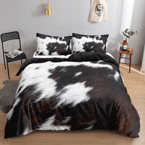 <span class=keywords><strong>Vache</strong></span> Texture <span class=keywords><strong>Imprimé</strong></span> 3D Ensemble <span class=keywords><strong>de</strong></span> Literie Farmhouse Animal Noir et Blanc Marron <span class=keywords><strong>Housse</strong></span> <span class=keywords><strong>de</strong></span> <span class=keywords><strong>Couette</strong></span> - Product Image 5