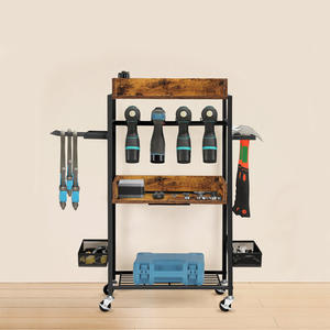 Organizadores de Herramientas Rodantes Rústicos Portátiles OEM/OBM de Fábrica con Tomas de Corriente Integradas, Estación de Carga con Almacenamiento USB, Organizadores de Garaje - Product Image 4
