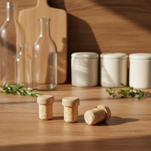 Couvercle de bouchon de bouteille de vin en liège en bois massif fait à la main en forme de T rechargeable personnalisé pour les dessus de bar - Product Image 2