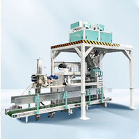 Máquina de llenado semiautomática de 25kg y 50kg para harina y almidón de grado alimenticio, línea de envasado de grano para alimento animal en bolsas de papel