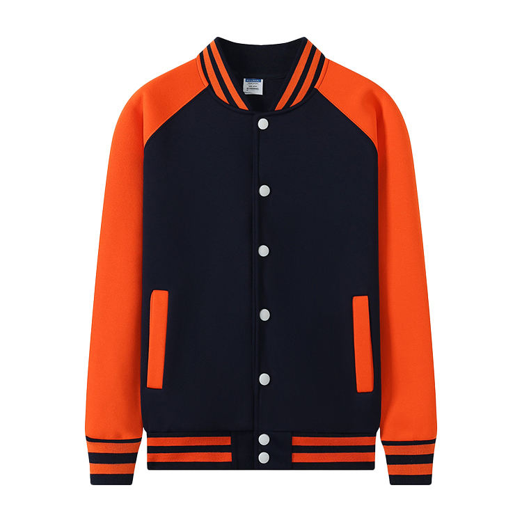 NAVY + manches orange