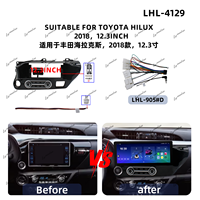 Frame Stereo Audio Mobil 10 INCH untuk TOYOTA HILUX 2018+ LHD, Frame Monitor Mobil, Frame Pemutar DVD Mobil, Panel Fascia, Frame Radio Mobil Android