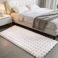 Tapis en fausse fourrure de lapin pour chambre d'enfant et chambre à coucher, fabriqué à la machine, à poils longs et moelleux, bleu-gris, 2'x6', pour salon