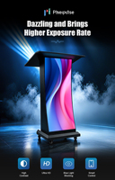 Écran numérique couleur portable pour pupitre intérieur, présentoir mobile sur roulettes pour écoles ou conférences
