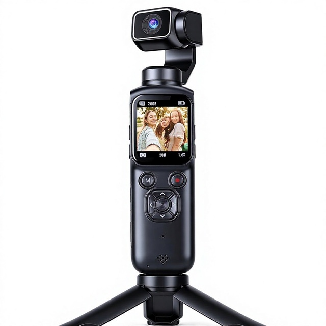 M105 4K Handheld Vlogging Pocket Camera 2.2" Screen Portable Video Recorder AI Face Tracking Displacement Stabilization