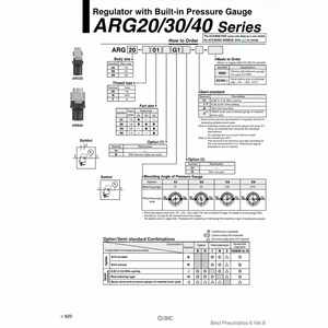 Regulador de presión de tipo modular SMC Pneumatics de presión de - Product Image 1