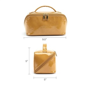 Travel Waterproof PVC Kraft Paper Makeup Bag Flat Open Portable <b>Toiletry</b> Bag for Skincare - Product Image 3