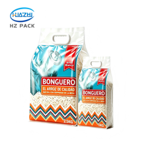 Sac à riz personnalisé de 1 kg, 5 kg, 10 kg, de qualité alimentaire, avec soufflet latéral et poignée, en plastique laminé, pour l'emballage de céréales, farine, sucre, sel, engrais