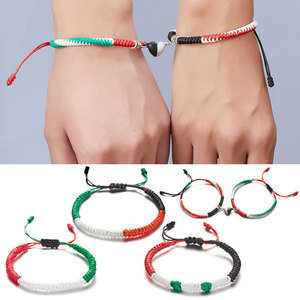 <span class=keywords><strong>Support</strong></span> fait main Palestine Keffieh <span class=keywords><strong>Bracelet</strong></span> fait main Design arabe arabe noir vert cordon rouge <span class=keywords><strong>Bracelet</strong></span> palestinien tissé à la main - Product Image 2
