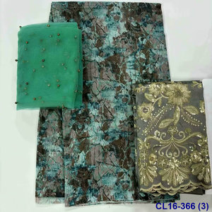 Lisami RTS gasa Suiza algodón suave 2 yardas + 2 yardas bordado neto + 5 yardas impreso somalí sudanés Dirac gabasaar Toub tela de algodón - Product Image 6