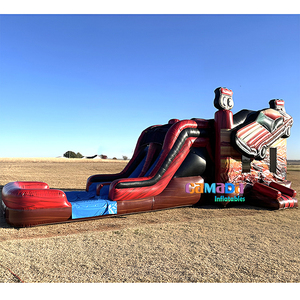 Château Gonflable Voiture de Course Monster Truck <span class=keywords><strong>avec</strong></span> Toboggan Taille Tout-Petits - Offre Spéciale - Product Image 4